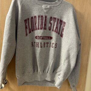 Russell Athletic Gray Florida State Softball Crewneck Sweater